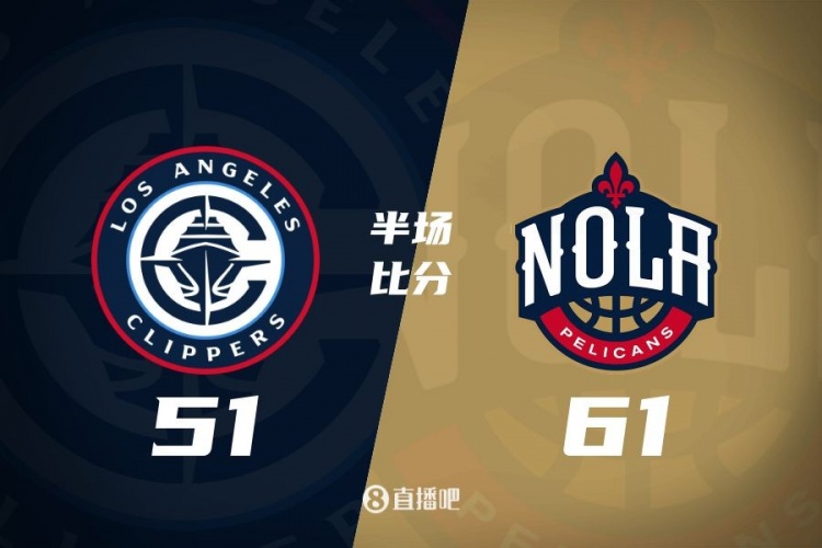  半场战报：小卡15分&哈登12分7助 快船半场三分21中6落后鹈鹕10分